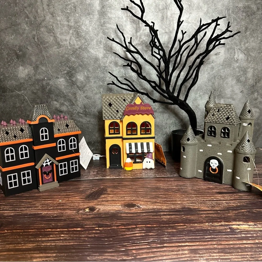 Target Halloween Village Set Haunted House, Castle, Candy Store